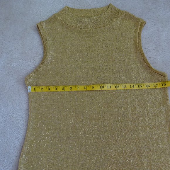Retro '90s Gold Lurex Top, Wmns Lg - Picture 3 of 5